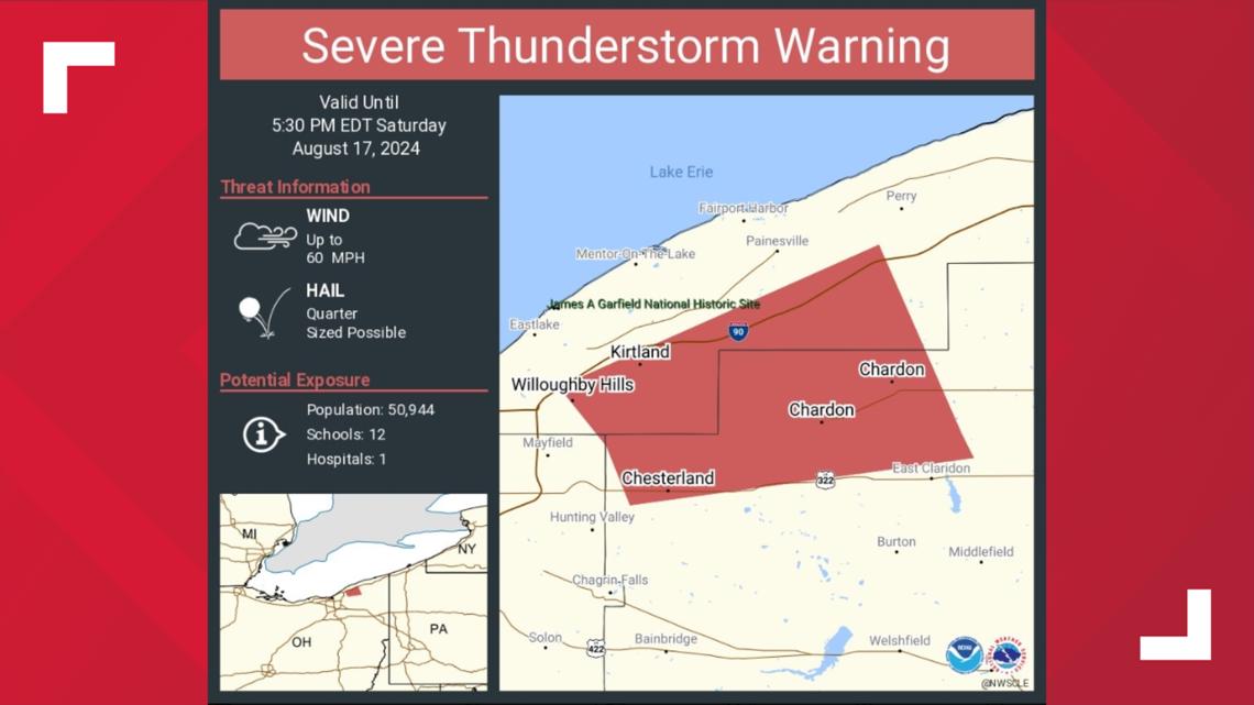 NWS issues Severe Thunderstorm Warning in Cuyahoga, Geauga and Lake counties [Video]