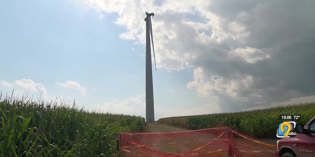 Wind turbine fire in Mechanicsville could cost farmer millions [Video]