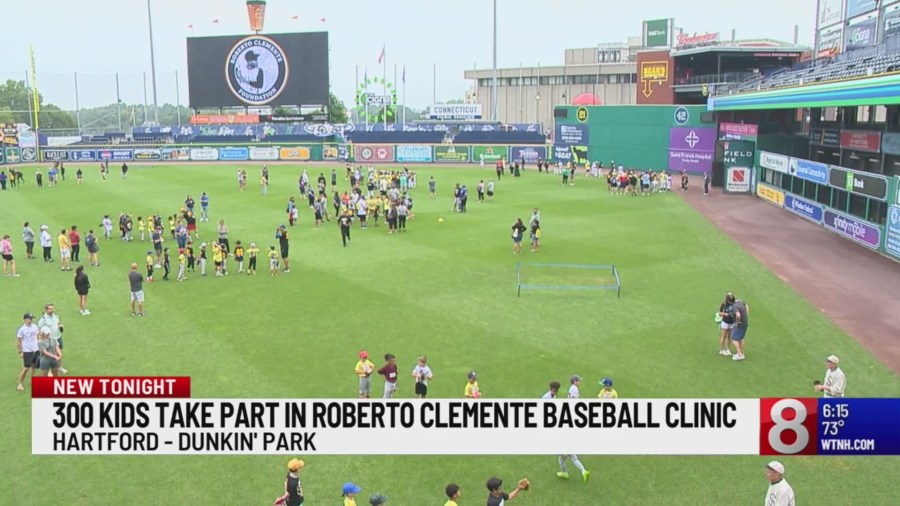 Roberto Clemente Foundation baseball clinic held at Dunkin Park [Video]