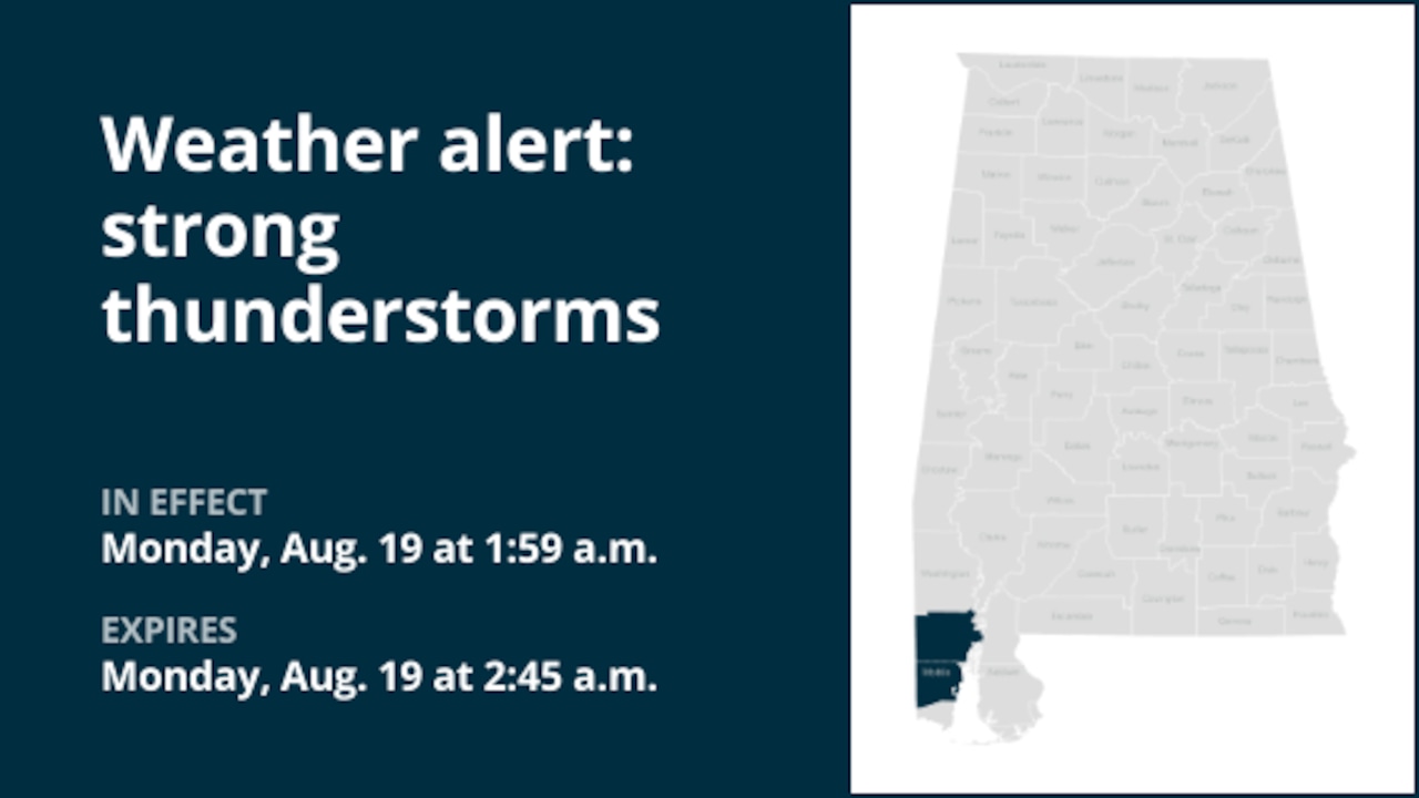 Update: Expect marble-sized hail with thunderstorms in Mobile County Monday [Video]