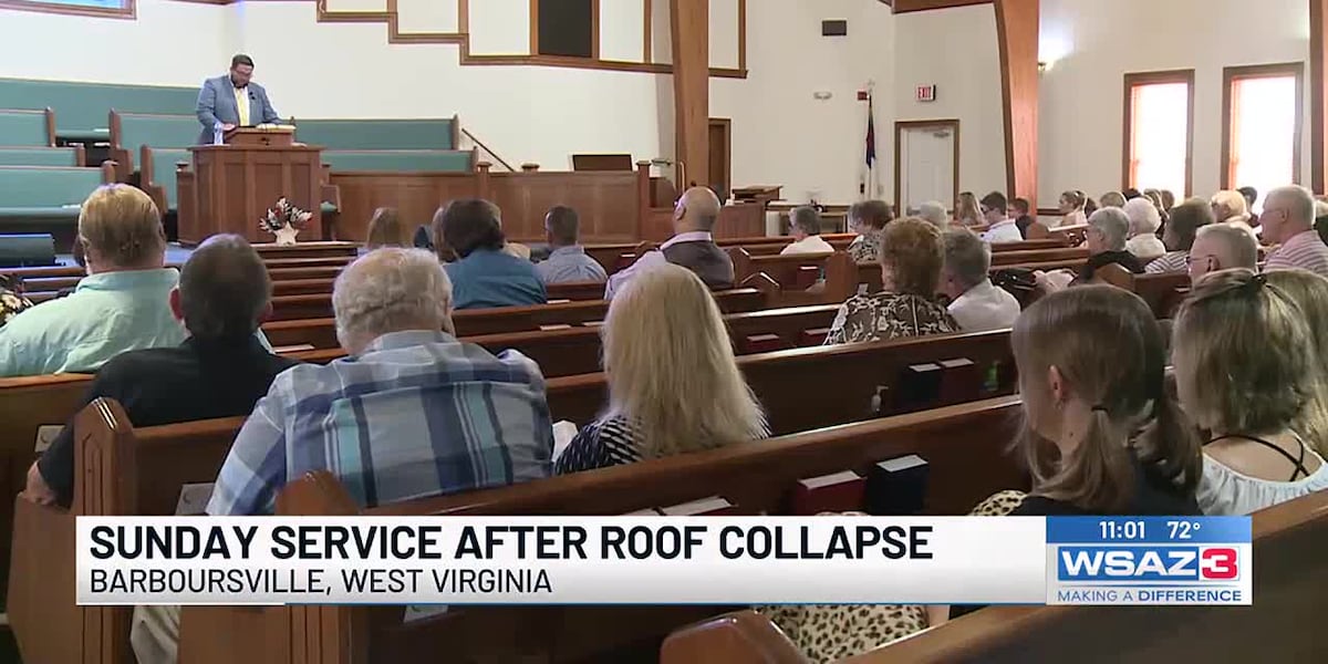 Sunday service after roof collapse [Video]