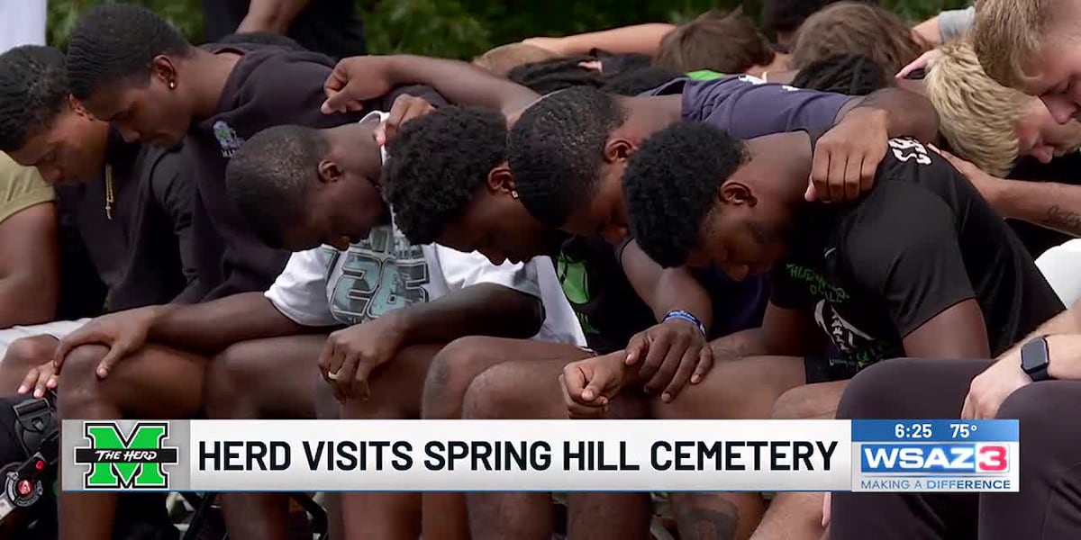 Marshall football team visits Spring Hill Cemetery ahead of 2024 season [Video]