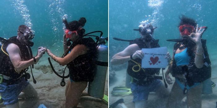 A Man Proposed To His Girlfriend Underwater At The Dubai Islands In Deira [Video]