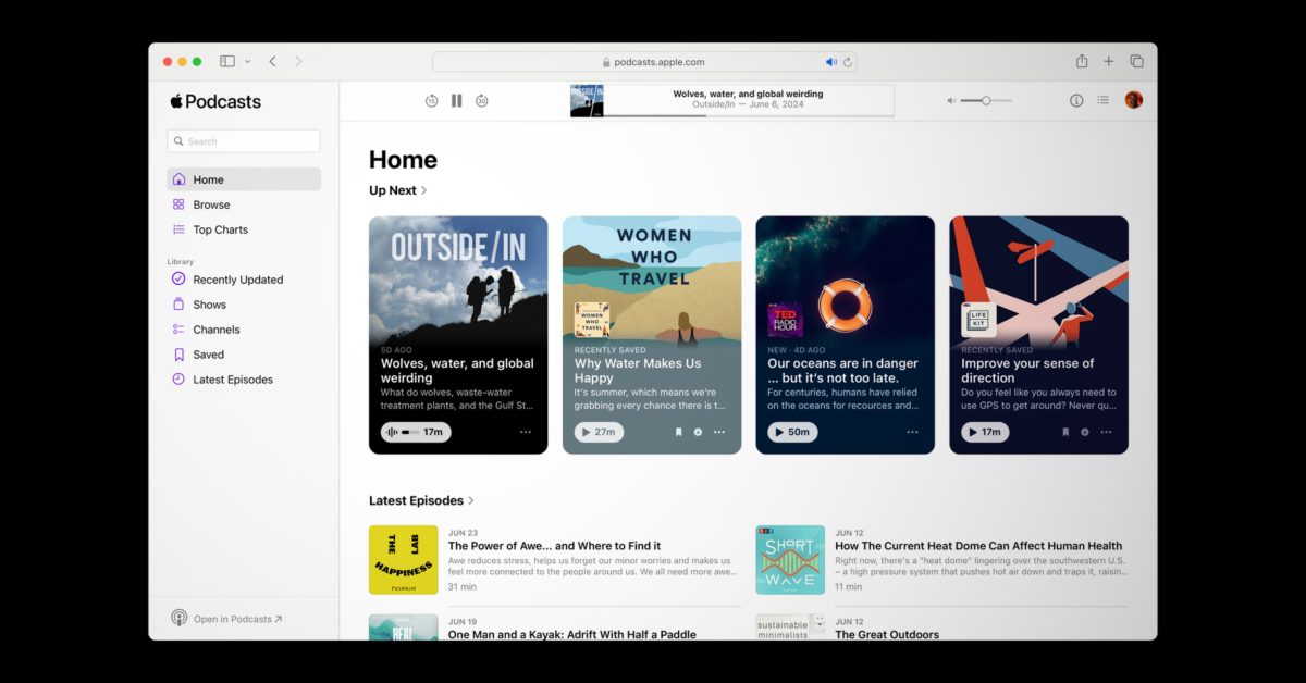 Apple Podcasts launches web app, listen to your Up Next queue and library in a browser [Video]