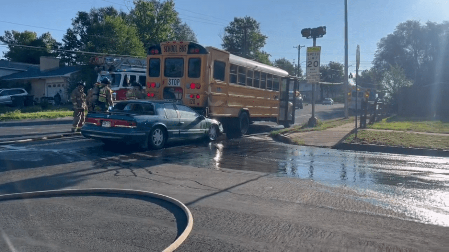 Vehicle crash with school bus closes Galley Road [Video]