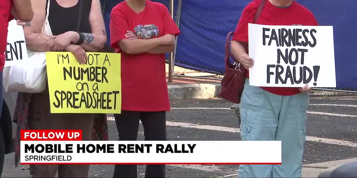 Mobile home residents rally at courthouse following rent increase [Video]