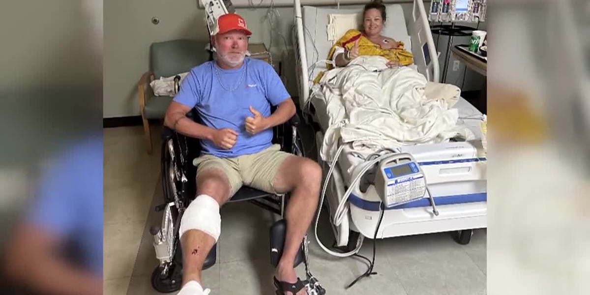 GRAPHIC: Husband and wife bitten by shark taking recovery ‘one day at a time’ [Video]