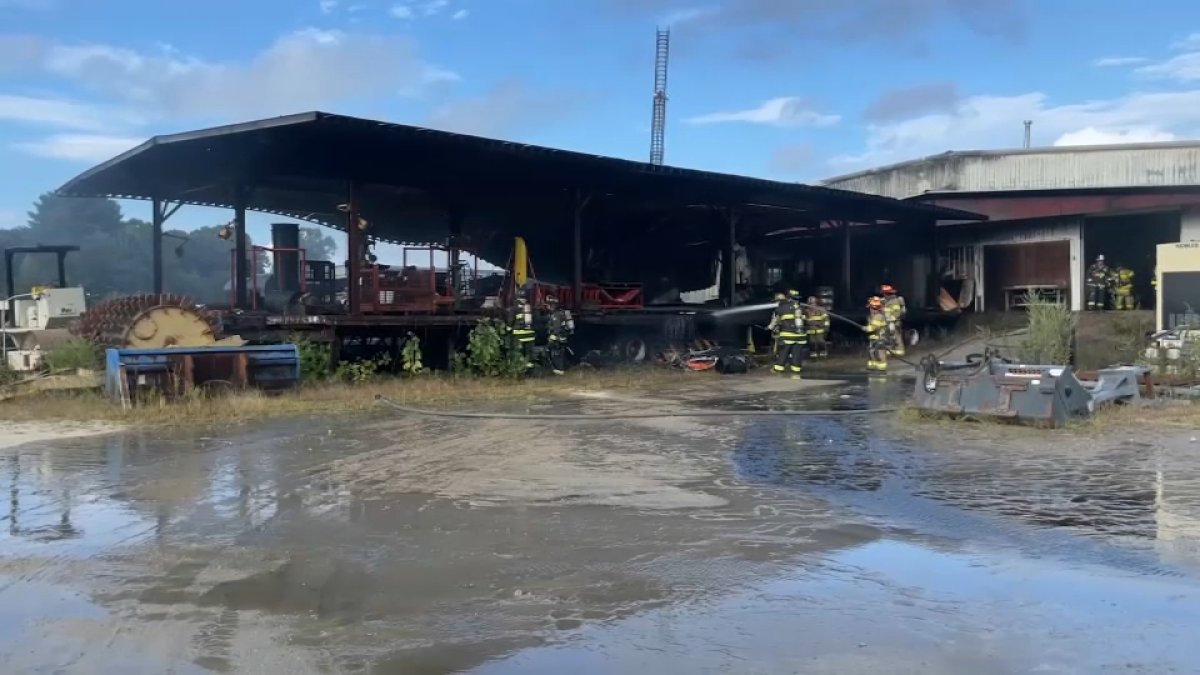 Dudley MA commercial fire at Rampco Construction  NBC Boston [Video]