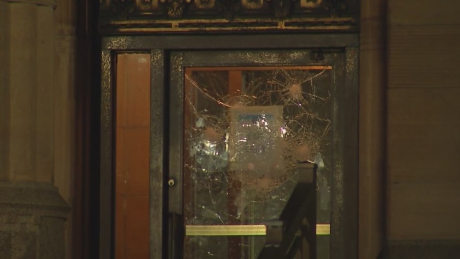 Person in custody after damage done to City Hall [Video]