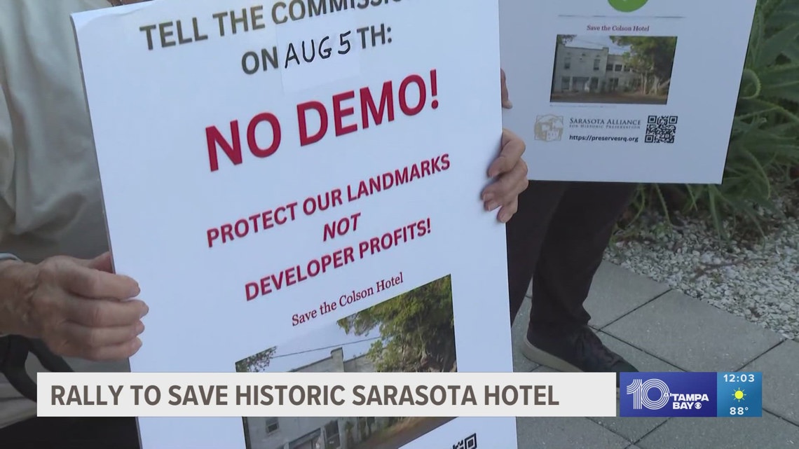 Community members hold rally to save historic Sarasota hotel from demolition [Video]