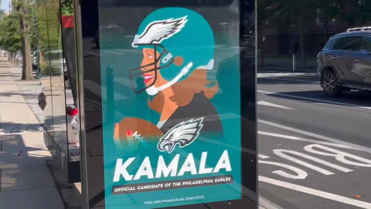 City rebukes ‘illegally placed’ bus stop ads that falsely show Eagles endorsing Kamala Harris [Video]