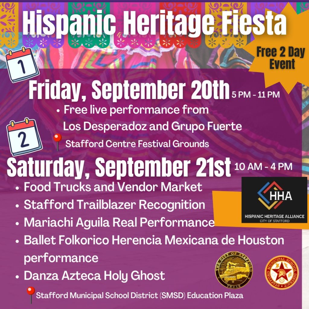 City of Stafford to Host 2024 Hispanic Heritage Fiesta on September 20 and 21st [Video]