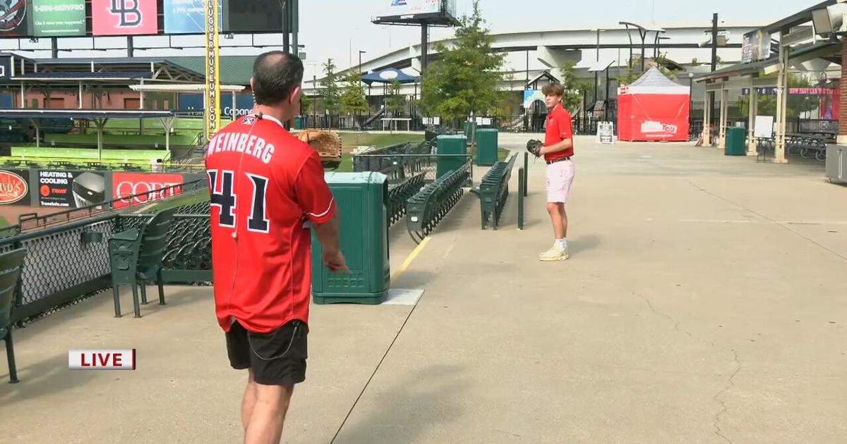 Marc and Carter warm up at the Bats game | [Video]