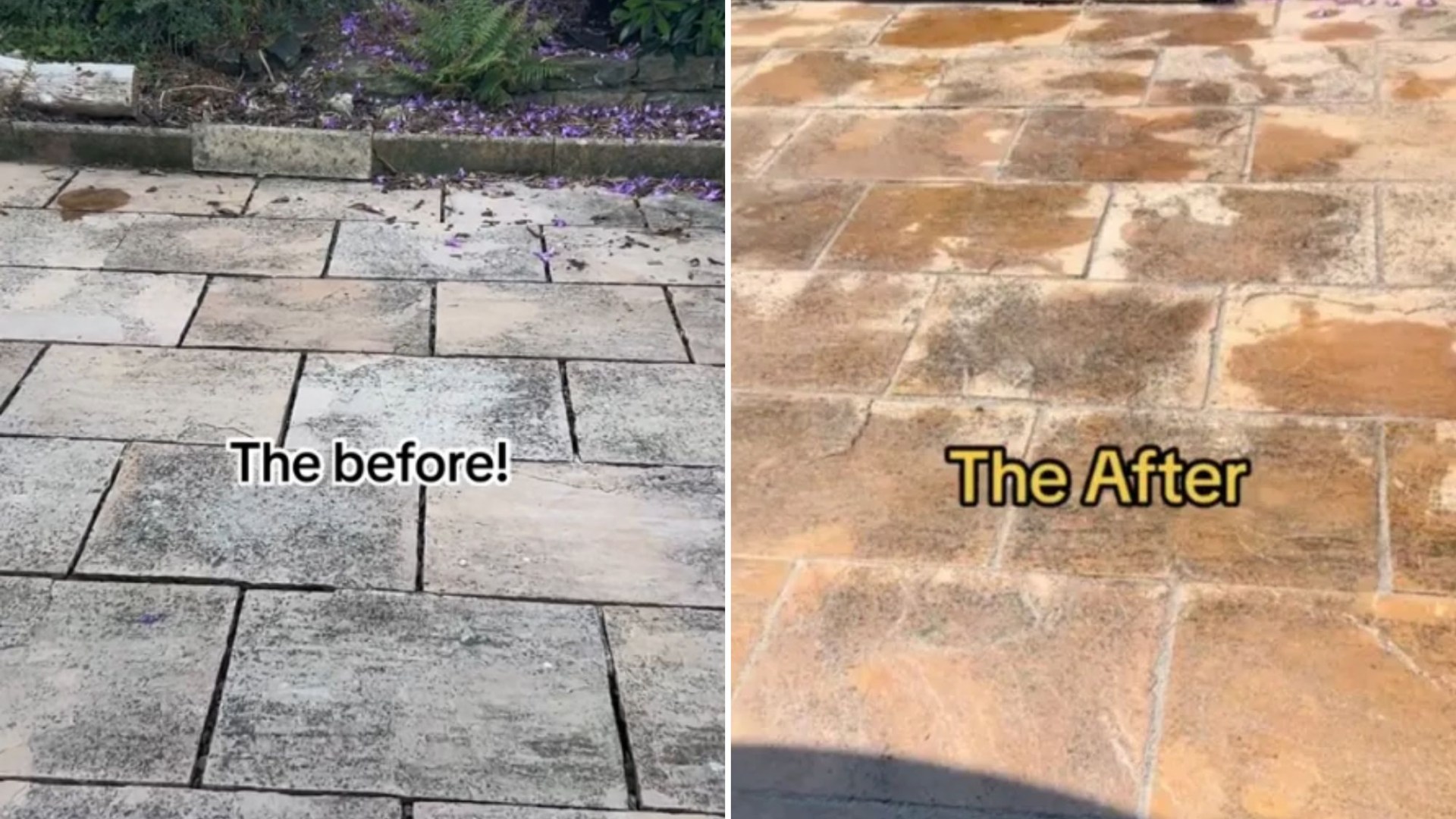 I tried a 30 viral hack to transform my grey stained patio – now its gleaming, all you need is a broom & a hose [Video]