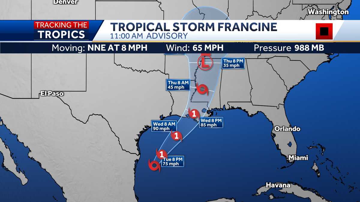 Tracking Francine September 10 [Video]