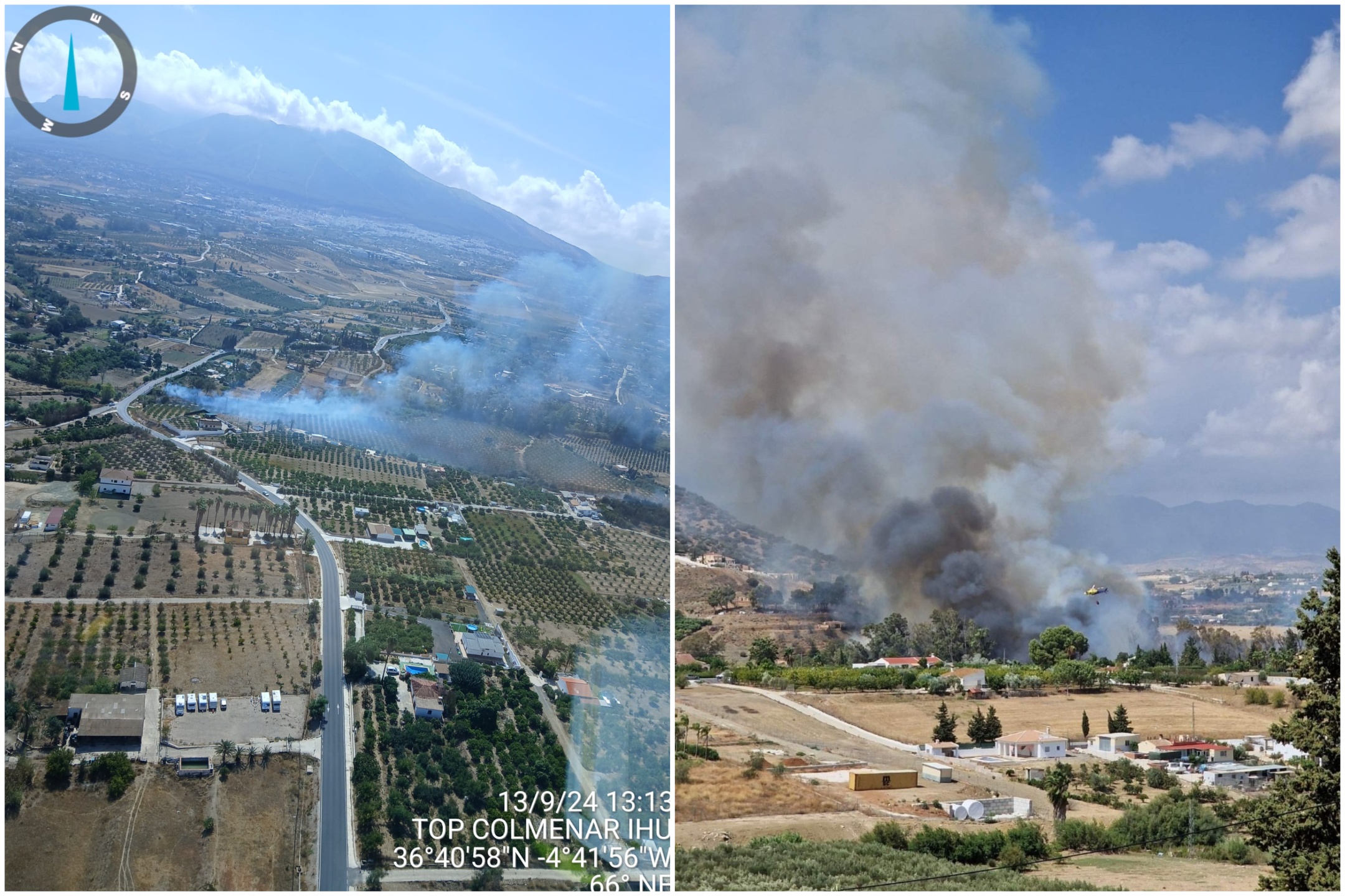 Watch: Forest fire takes hold in Malaga’s Alhaurin el Grande as helicopter tackles blaze and thick black smoke billows into the sky [Video]