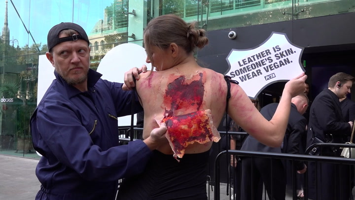 Protester skinned alive in shock London Fashion Week demonstration | News [Video]