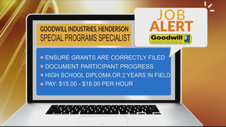 Goodwill Industries of East Texas needs a special programs specialist in Henderson [Video]