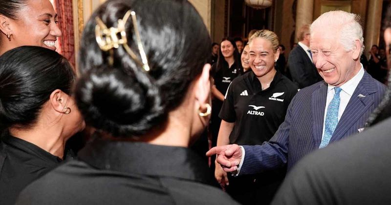 New Zealand woman rugby player asked King Charles for a hug, he surprised the whole team [Video]