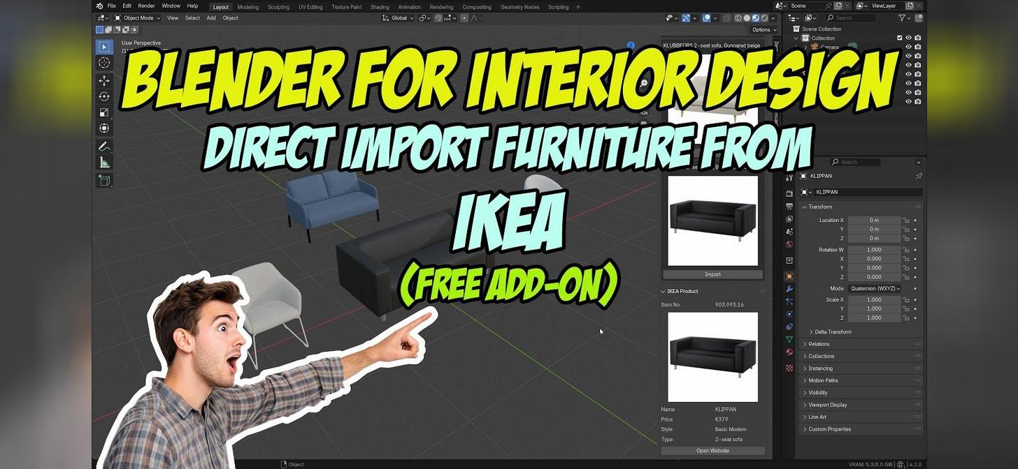 Direct Import Furniture Models from IKEA to Blender [Video]