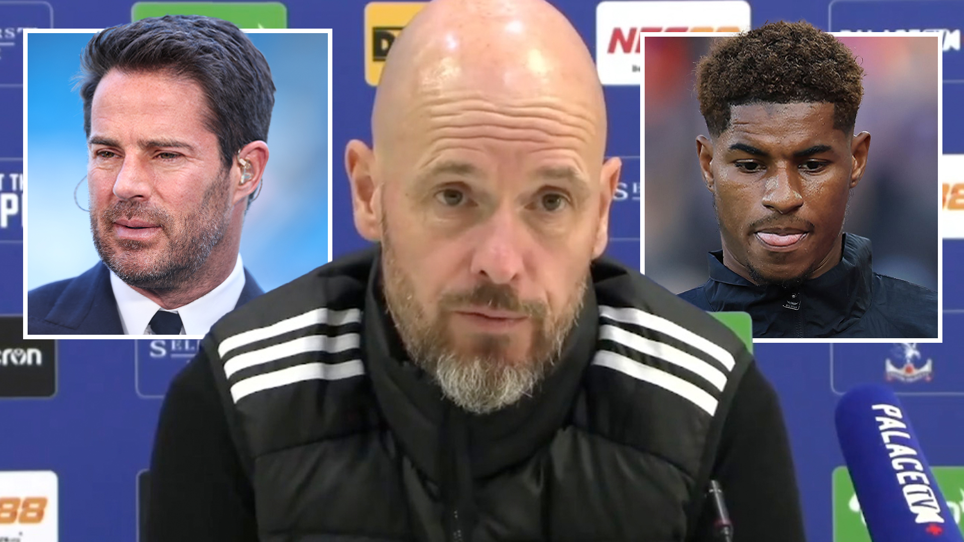 Furious Man Utd boss Ten Hag tells Jamie Redknapp ‘as a person you’re not OK’ as he slams pundit’s Rashford speculation [Video]