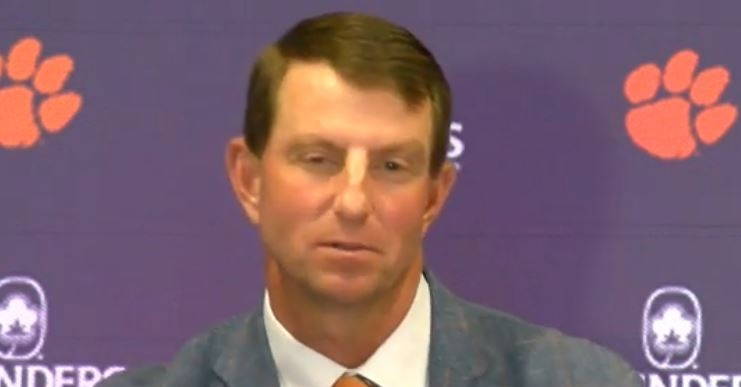 WATCH: Dabo Swinney reacts to blowout win over NC State [Video]