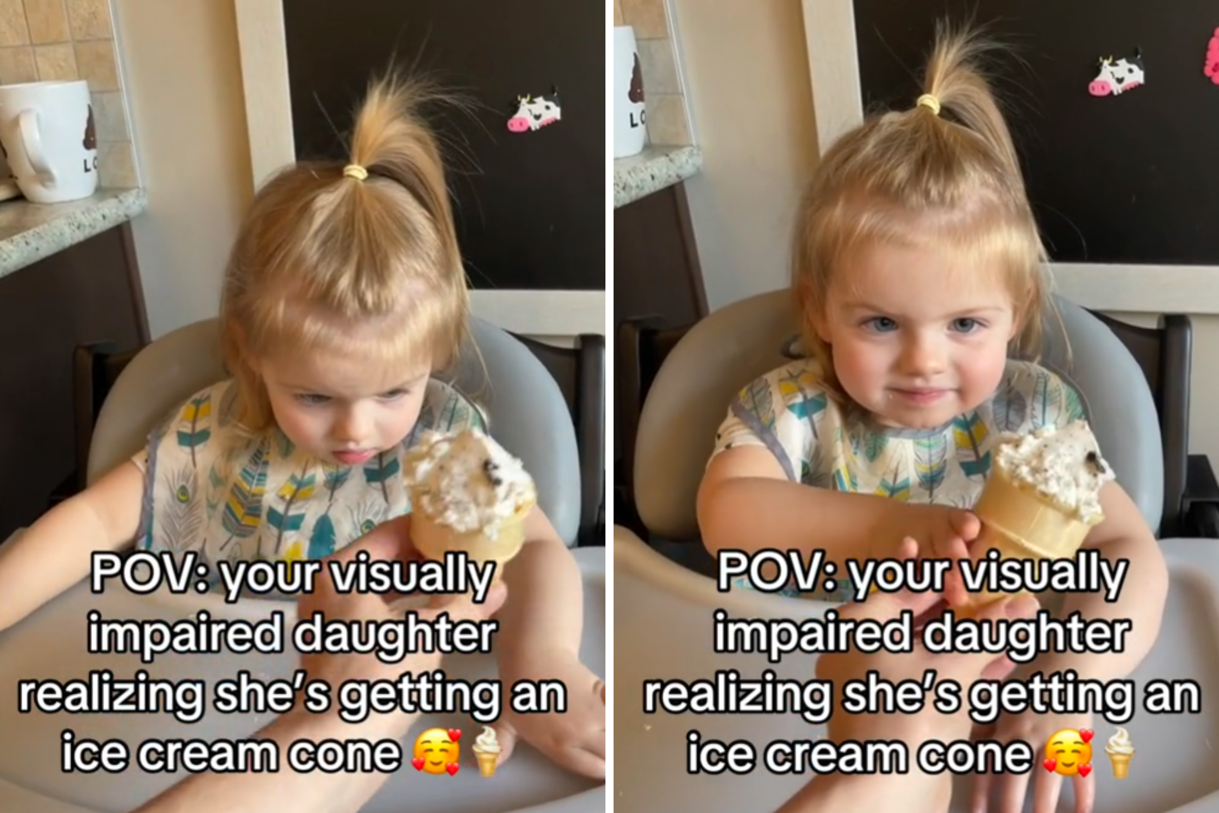 Moment Visually Impaired Girl Realizes What’s for Dessert: ‘Precious’ [Video]