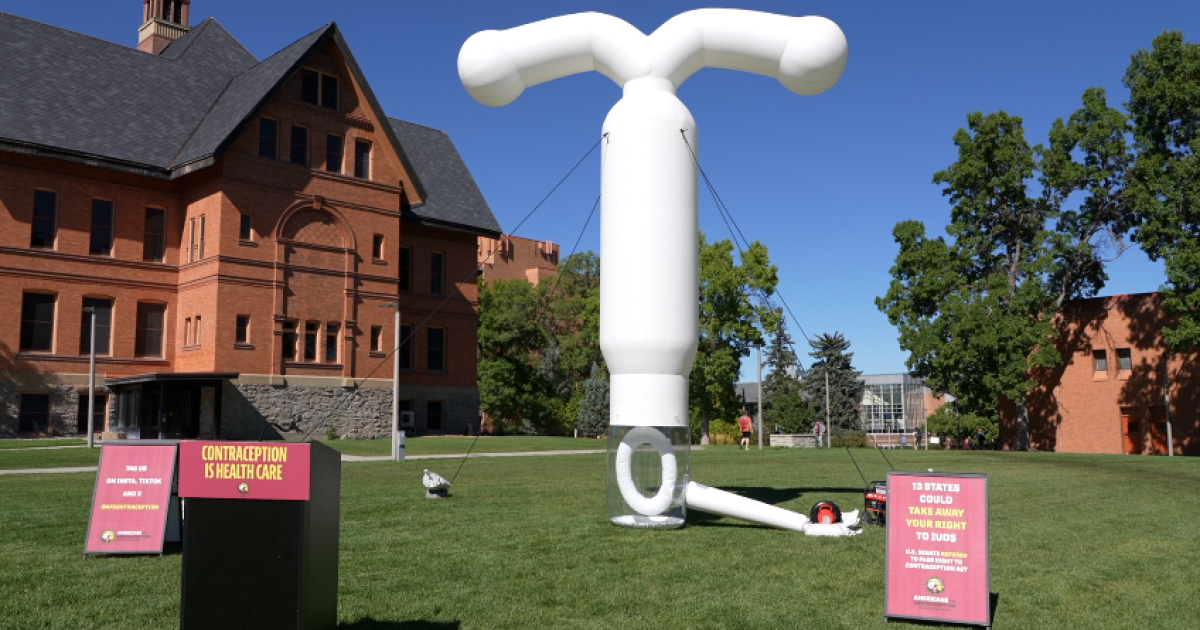 Famous 20-foot inflatable IUD Freeda makes appearance at Montana State [Video]