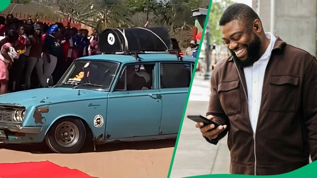 Salute Bro: Man Arrives at Matric Dance With an Old Classic Car, Internet Impressed [Video]