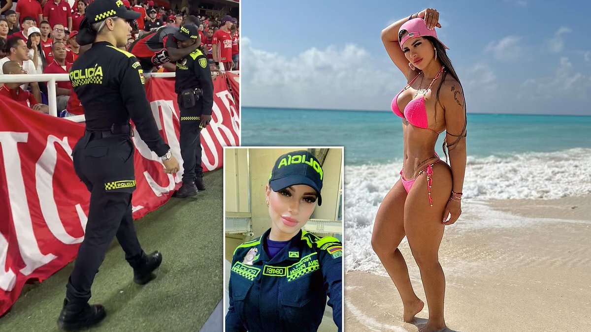 Soccer fans distracted by stunning female cop patrolling the stadium [Video]