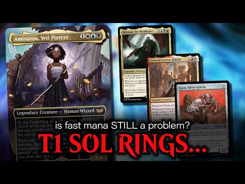 eedi-H – Ban Sol Ring? Aminatou the Veil Piercer vs Karn vs Rokiric vs Nekusar EDH Gameplay [Video]