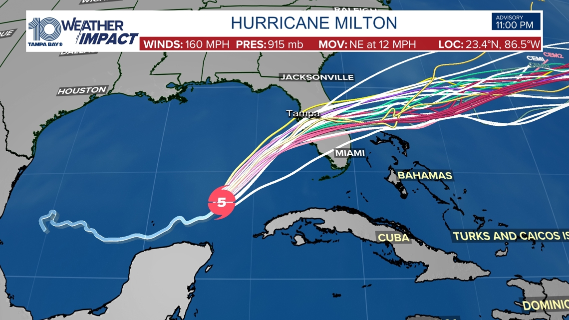 Track Hurricane Milton: Spaghetti, forecast cone, alerts [Video]