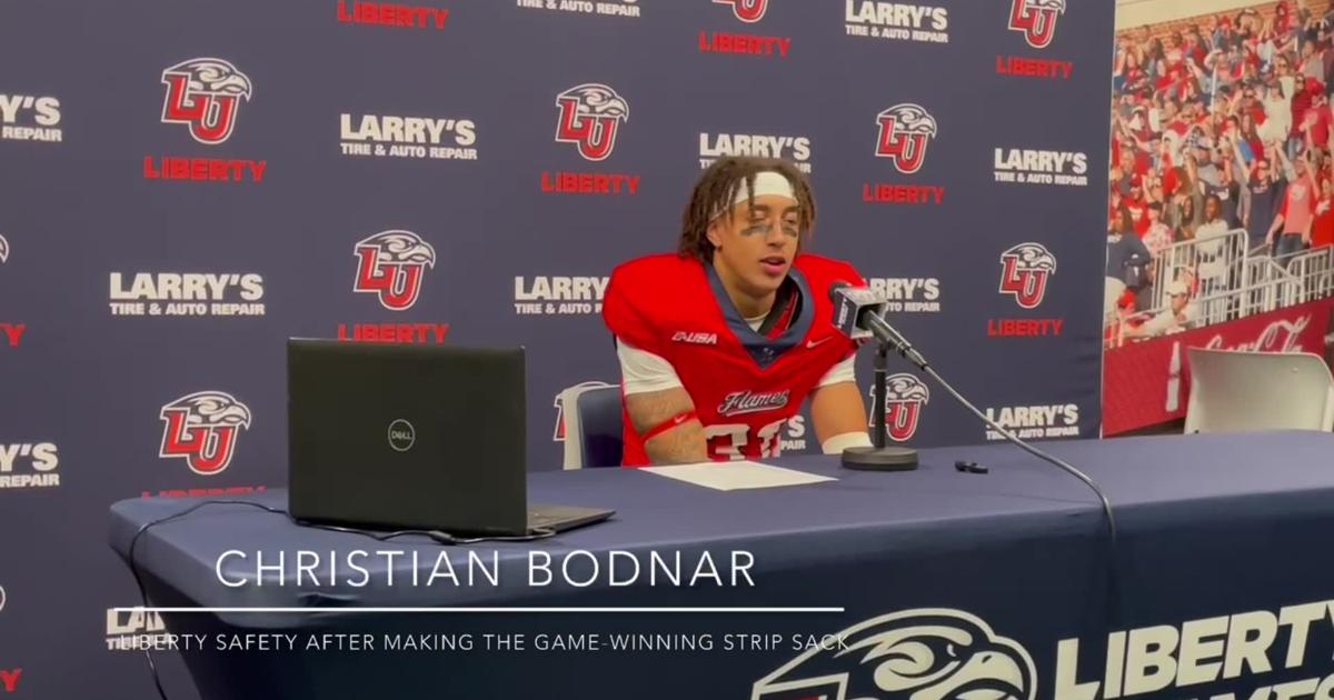 Liberty’s Christian Bodnar discusses his game-winning strip sack vs FIU [Video]