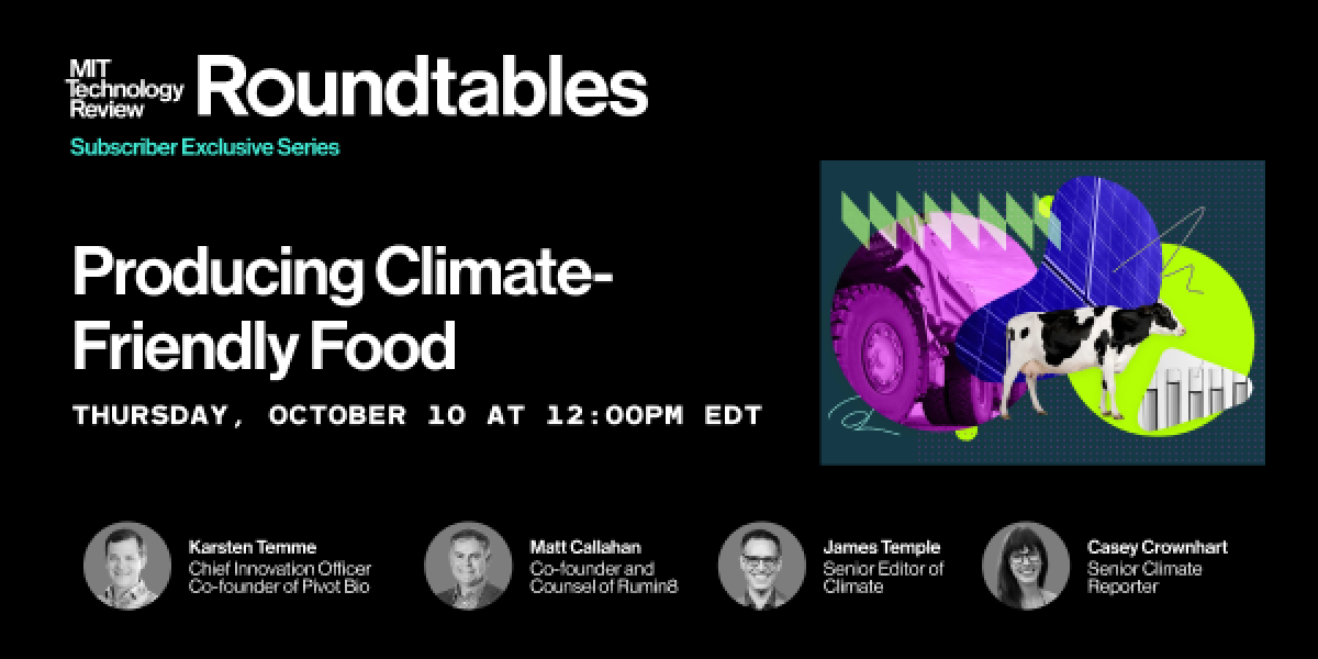 Roundtables: Producing Climate-Friendly Food | MIT Technology Review [Video]