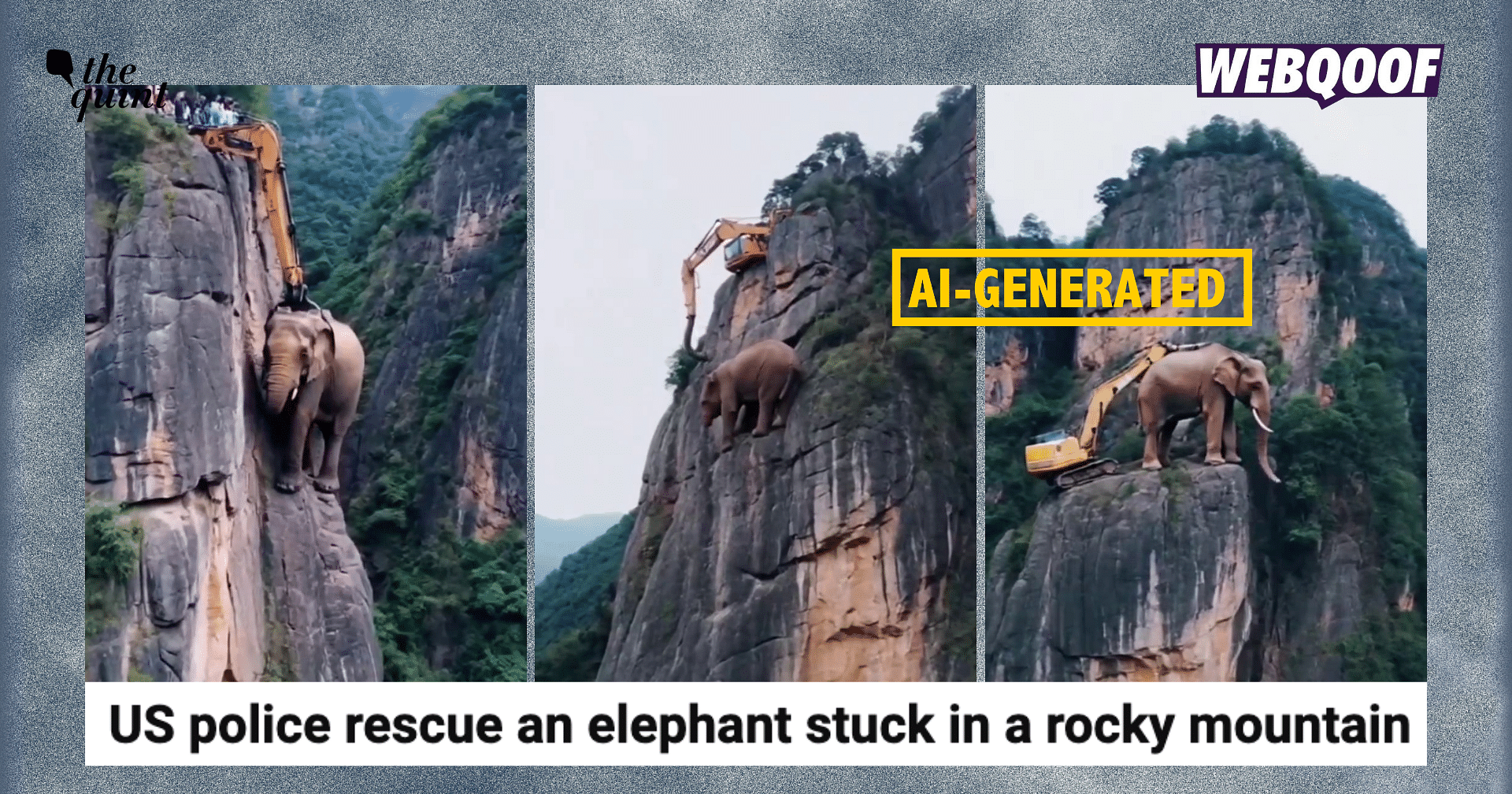 Ai-Generated Video Falsely Shared as Real Clip of Elephant Being Rescued by a Crane