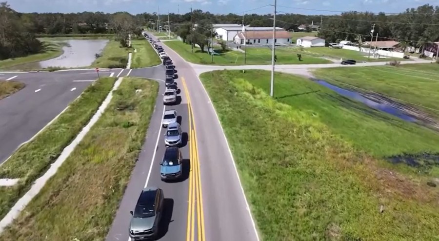 Floridians wait for hours at free fuel distribution site following Hurricane Milton [Video]