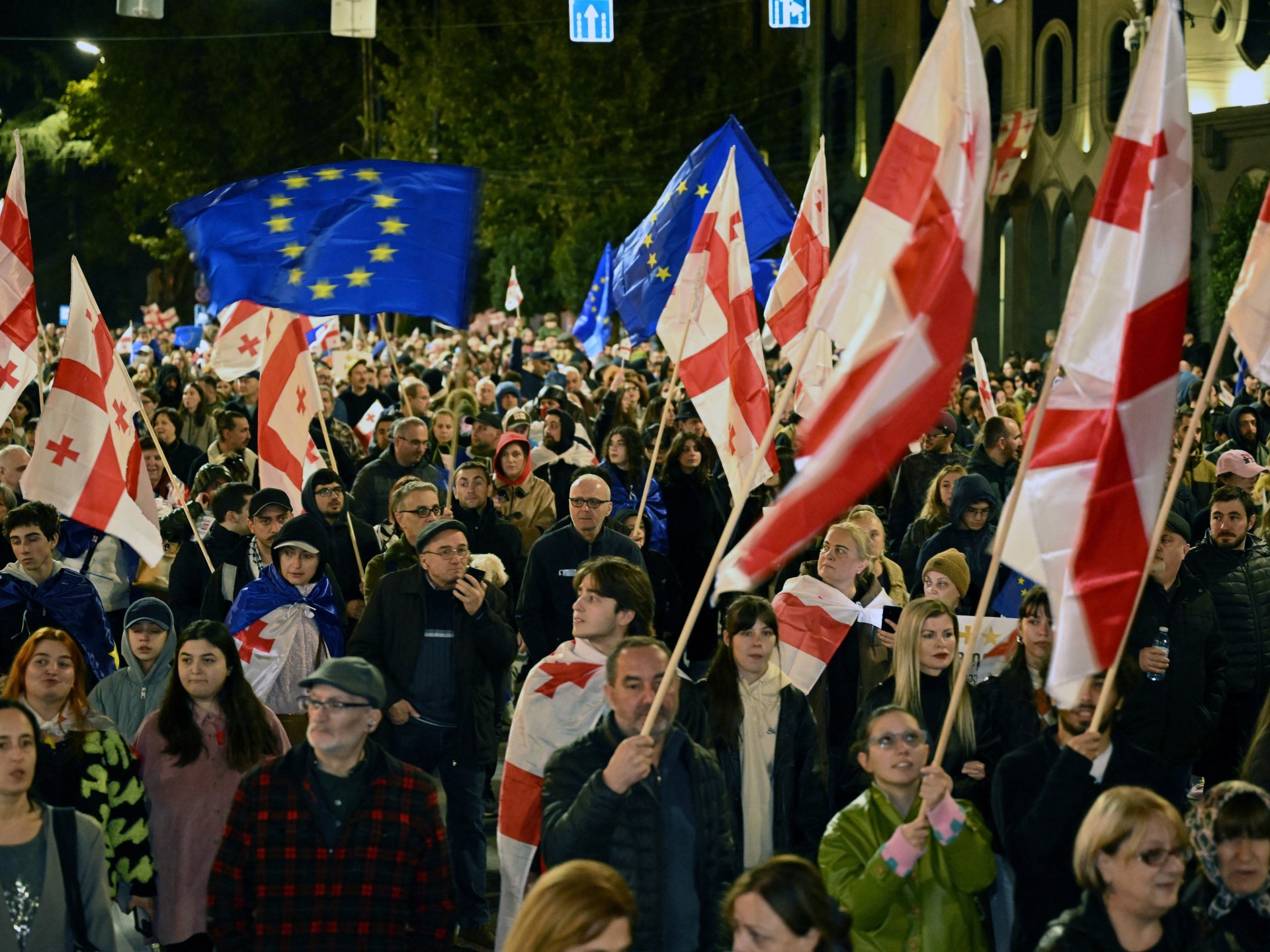 Georgians rally in support of EU membership ahead of elections | Protests News [Video]