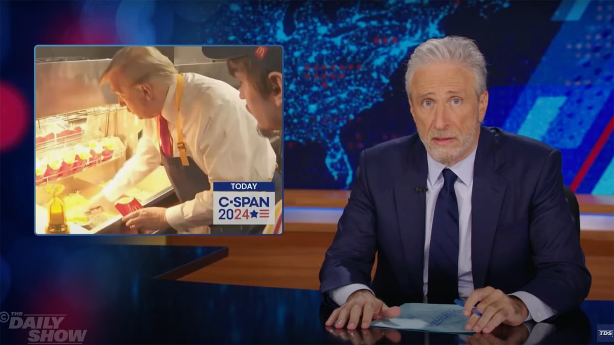 Jon Stewart has some thoughts about Trump’s McDonald’s PR stunt [Video]