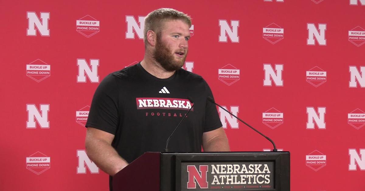 Nebraska defensive lineman Nash Hutmacher  Oct. 22 [Video]