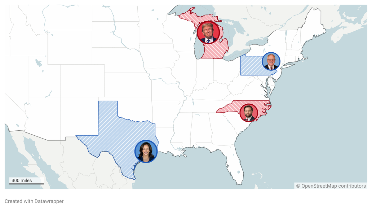 Interactive Map: Where are the presidential candidates on Oct. 25? [Video]