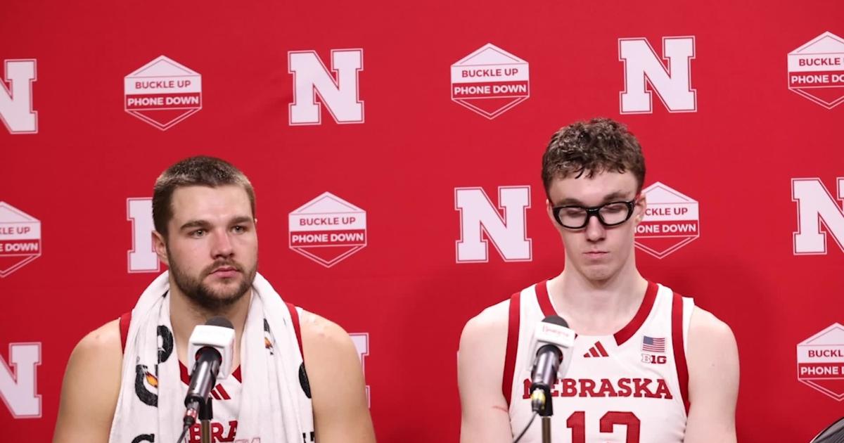 Nebraska’s Rollie Worster and Gavin Griffiths after exhibition match against Grand Valley State [Video]