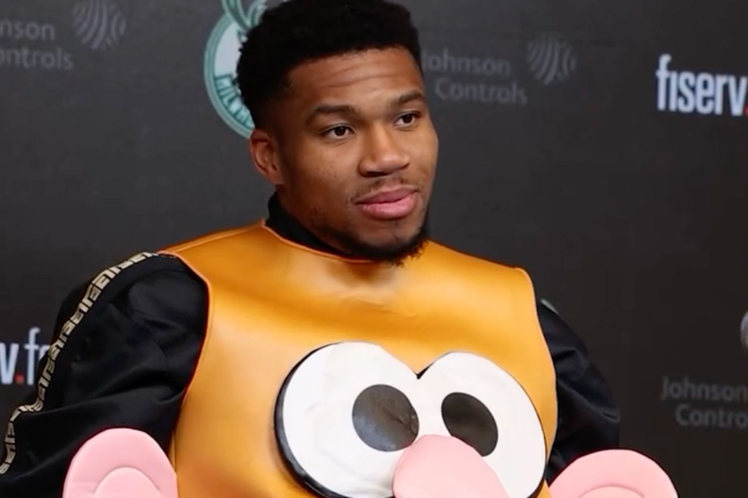 Giannis Antetokounmpo Wears Mr. Potato Head Costume at Postgame Interview [Video]