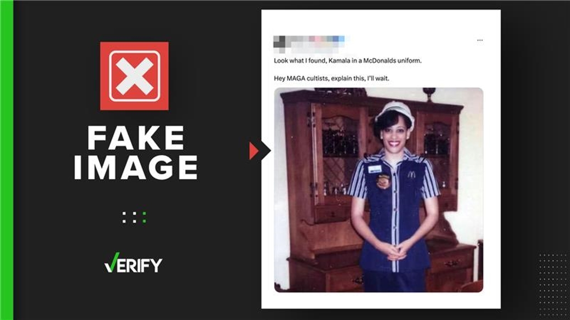 Kamala Harris McDonalds uniform picture is fake [Video]