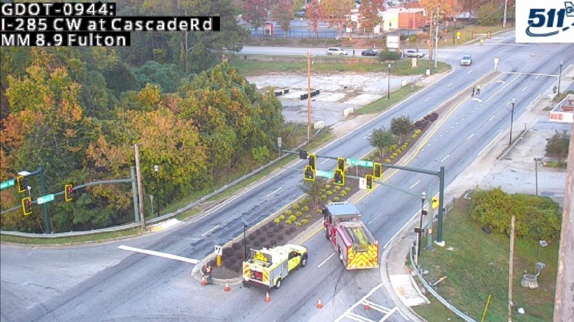 Gas main break Cascade Road I-285 Fulton County [Video]