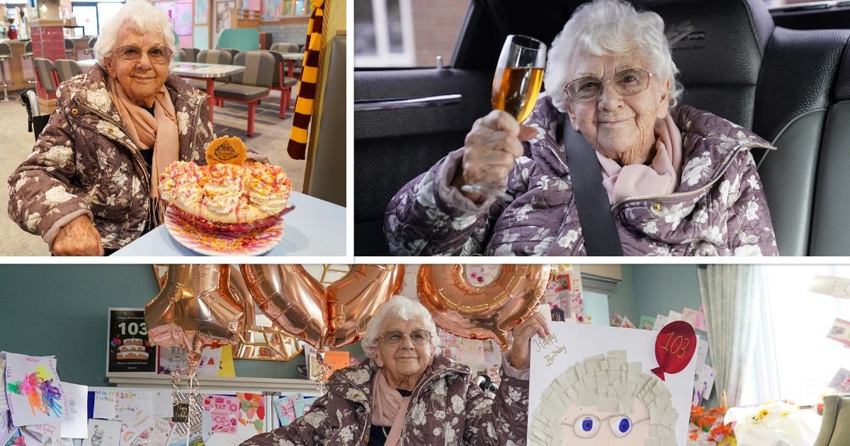 ‘Chuffed’ Sylvia rounds off 103rd birthday with limo ride, ice cream and 1,000s of cards [Video]