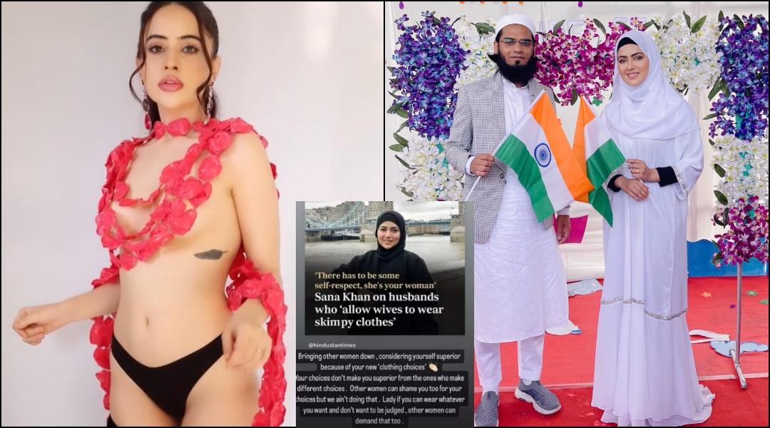 ‘Bringing other women down’: Uorfi Javed calls out Sana Khan for shaming women wearing revealing outfits [Video]