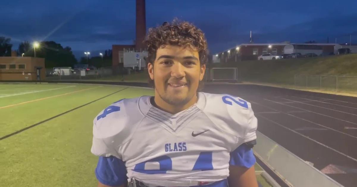 E.C. Glass Kaleb Brehm talks about a big first-down hurdle he made to extend a long drive against Heritage in Fridays Jug Bowl [Video]