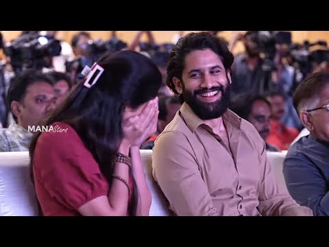 Sai Pallavi and Naga Chaitanya Visuals @ Thandel Release Date Press Meet | Manastars [Video]