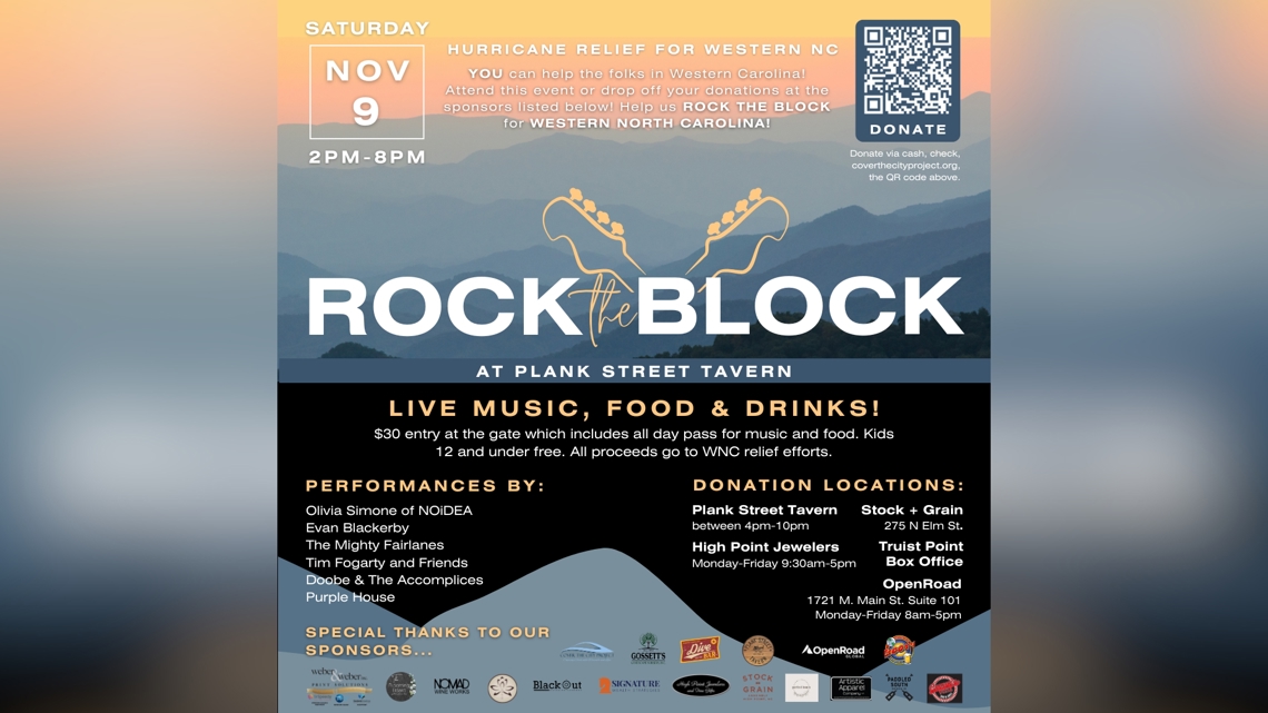 ‘Rock the Block’ supports western NC relief efforts [Video]