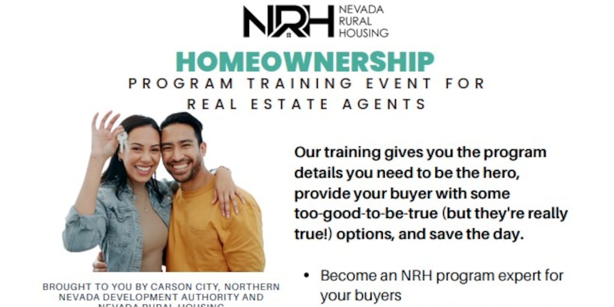 Real estate agents can participate in free training to help first-time homebuyers in Carson City [Video]